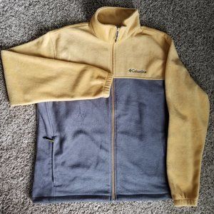 Gray & Yellow men's Columbia Zip-Up Fleece